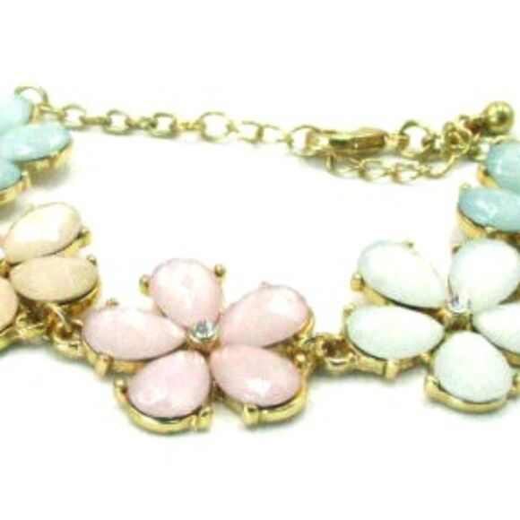 Unbranded Jewelry - Womens Gemstone Rhinestone Flower Bracelet